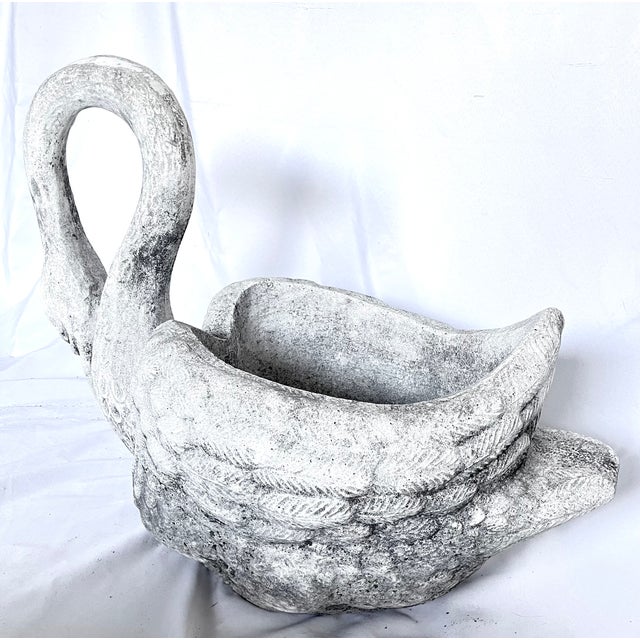 Early 1900s Antique French Concrete Swan Planter For Sale - Image 12 of 17