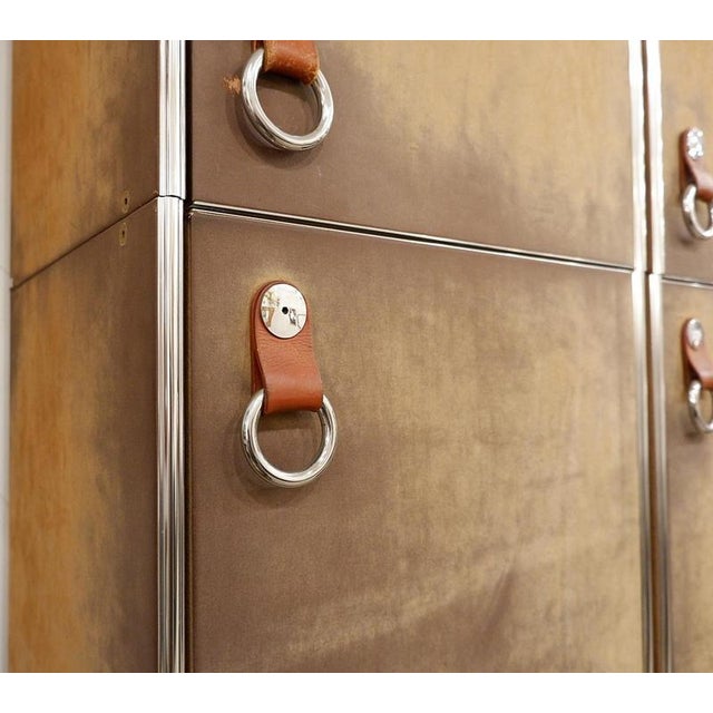 Wardrobes in Brown Suede and Metal by Guido Faleschini, 1960s, Set of 2 For Sale - Image 11 of 13