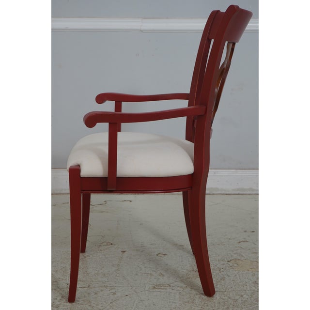 French Grange French Brick Red Cherry Shield Back Armchair For Sale - Image 3 of 18