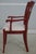 French Grange French Brick Red Cherry Shield Back Armchair For Sale - Image 3 of 18