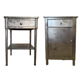 Rare Vintage Doehler Industrial Nightstands, 2 Pieces For Sale