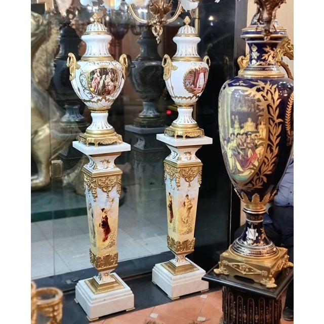 Bring the grandeur of European palace interiors into your home with this exquisite decorative ensemble, featuring an...