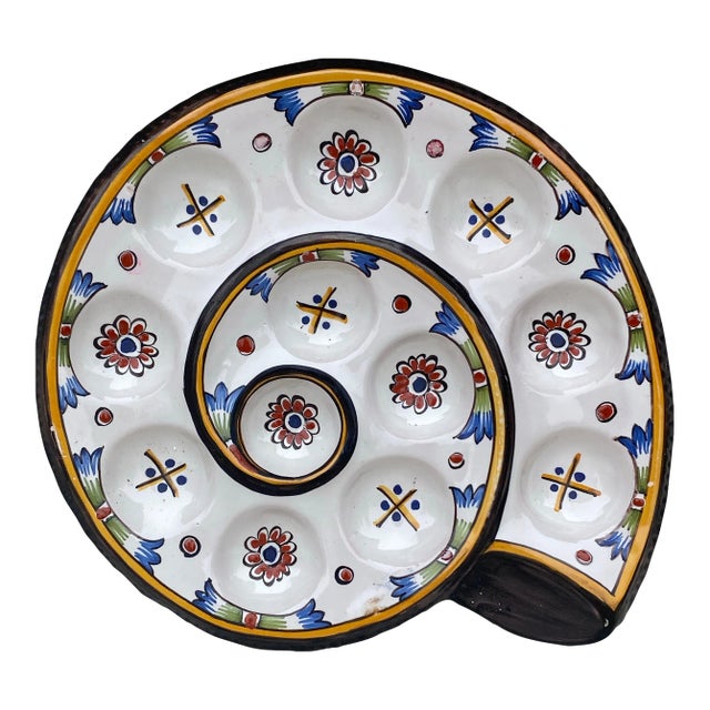 19th Century Majolica Snail Platter Saint Clement For Sale