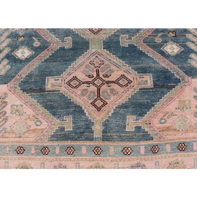 Tribal Antique Presian Gallery Kurdish Rug in Wool With Sub-Geometric Design For Sale - Image 3 of 11