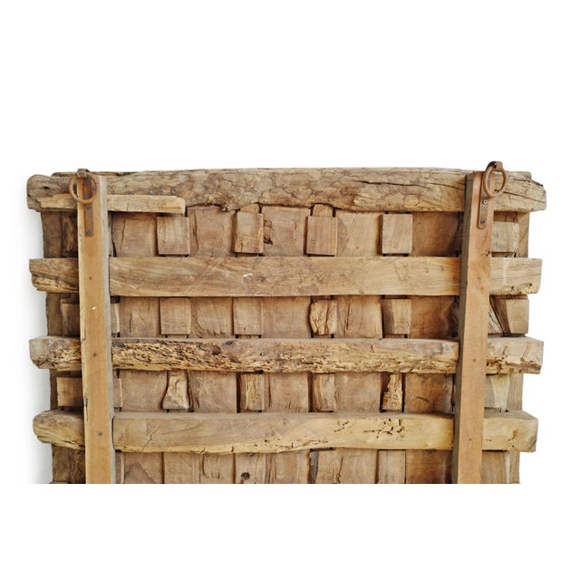 Wood Mid 20th Century Carved Flower Ceiling Panel / Headboard For Sale - Image 7 of 9