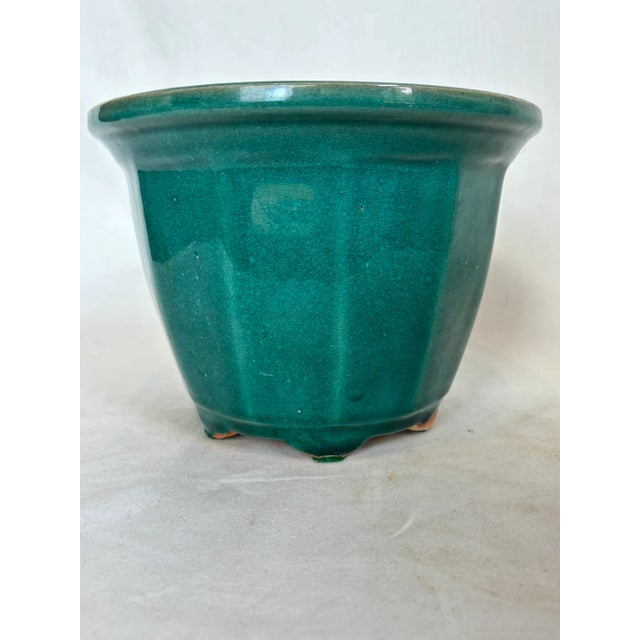 Traditional Mid 20th Century Teal Pot With Rust Interior For Sale - Image 3 of 7
