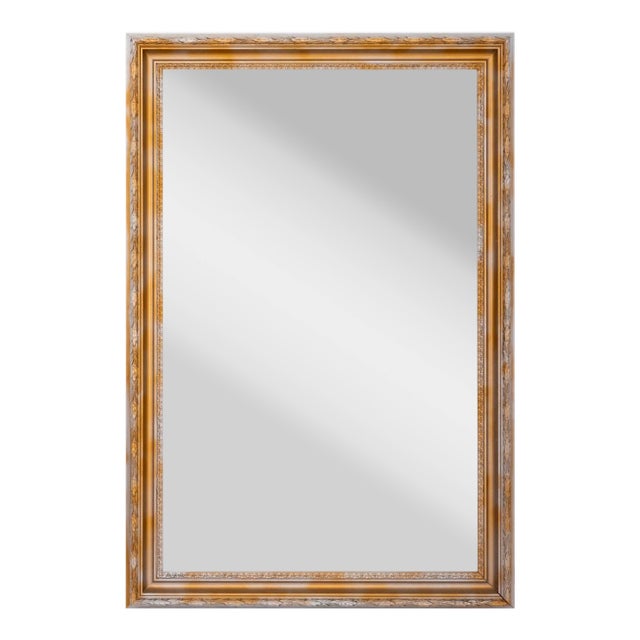 Neoclassical Style Gilt and Silvered Washed Mirror For Sale