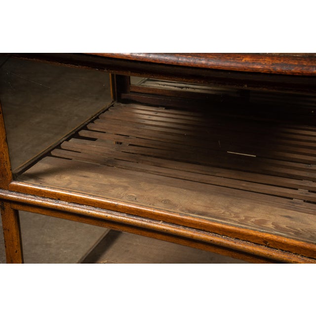 Wood Early American Display Case With Mirrored Back For Sale - Image 7 of 9