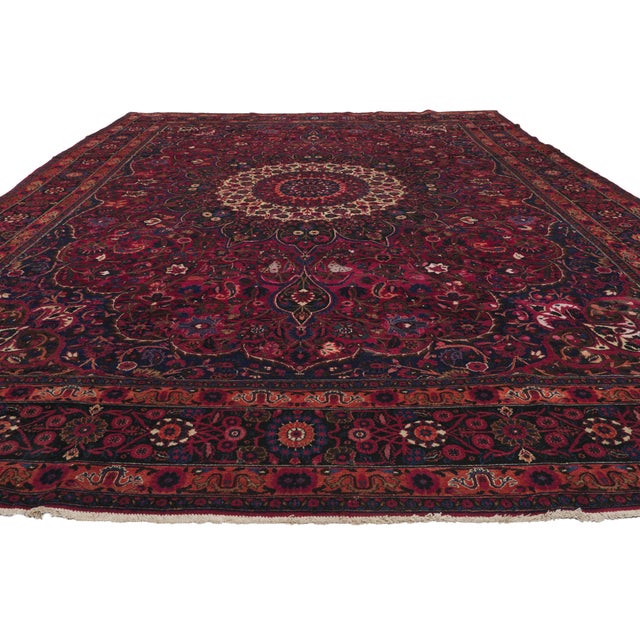 Victorian Antique Persian Mashhad Rug, 10'02 X 13'10 For Sale - Image 3 of 10