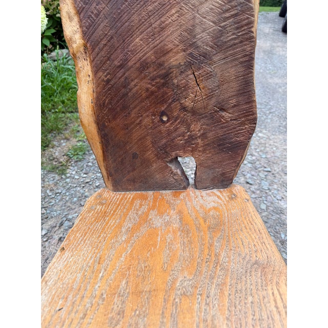 Vintage Primitive Live Edge Slab Stargazer Viking Chair (47x12) For Sale - Image 10 of 18
