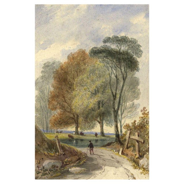 After John Henderson, Country Road, 19th Century, Watercolour For Sale