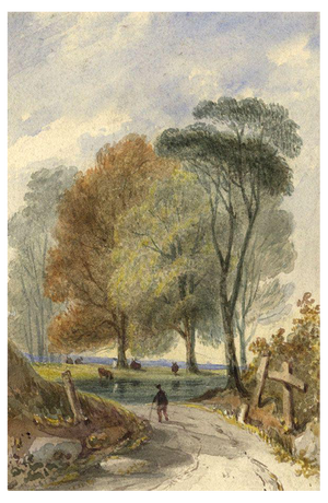 After John Henderson, Country Road, 19th Century, Watercolour