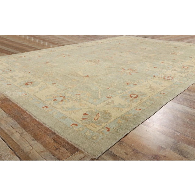 Textile Vintage Modern Turkish Oushak Rug - 10'02 X 14'08 For Sale - Image 7 of 9