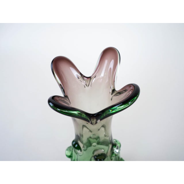 Green Italian Green Murano Glass Vase, 1960s For Sale - Image 8 of 13