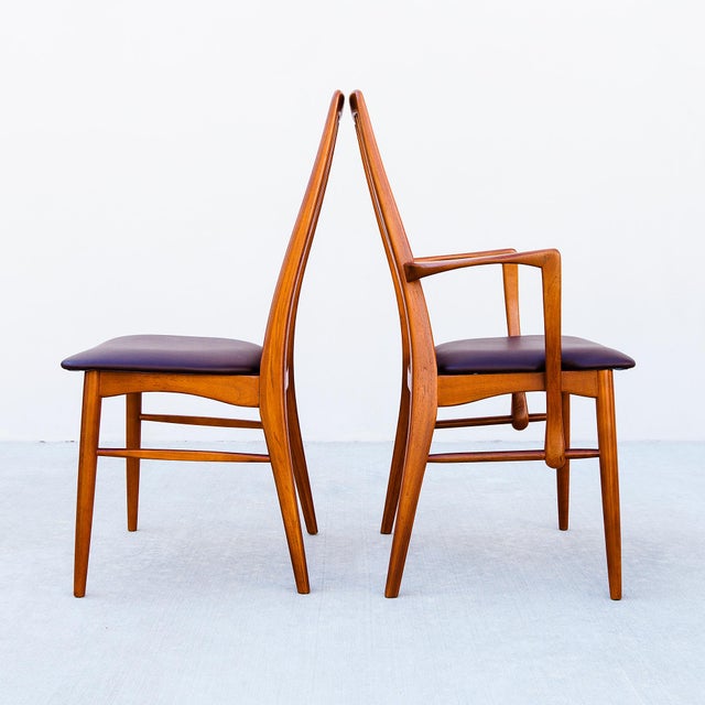 Restored Danish Modern Solid Teak "Eva" Dining Chairs by Niels Koefoed For Sale - Image 10 of 15