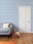 2020s Austen Gingham Small Check Removable Wallpaper – French Blue Single Roll For Sale - Image 5 of 7