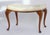 Wood Antique Queen Ann Ottoman with Rectangular Wooden Cabriole Legs and White Upholstery, 1920s For Sale - Image 7 of 12