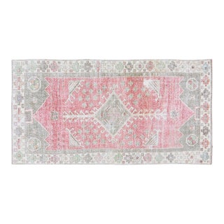 Vintage Turkish Hand Knotted Organic Wool Fine Weave Rug,5'4"X10'6" For Sale