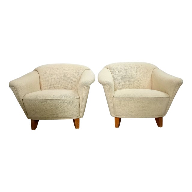 Set of Vintage Chairs with Wool from Walter Knoll, 1950s, Set of 2 For Sale