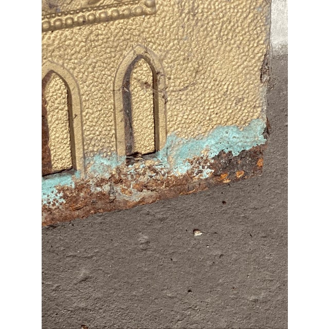 Antique Rustic Style Elk Motif Metal Fireplace Insert For Sale - Image 4 of 5