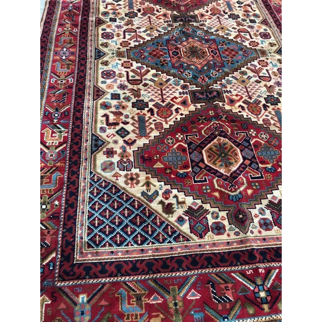 A nice Mid-Century French knotted rug, probably Aubusson with a beautiful Middle Eastern Shiraz design and nice colors...