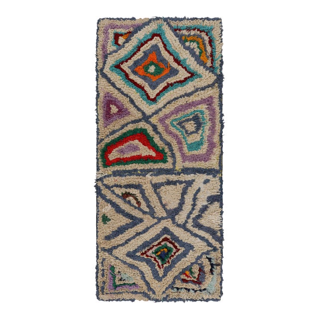 Vintage Moroccan Runner Rug With Geometric Patterns, From Rug & Kilim For Sale