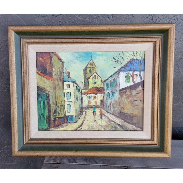 European Street Scene Street Paintings - A Pair For Sale - Image 4 of 16