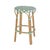 Green Ballito 30 in. Seat Height Oval Rattan Bar Stool with Footrest, French White, Green & Brown For Sale - Image 8 of 8