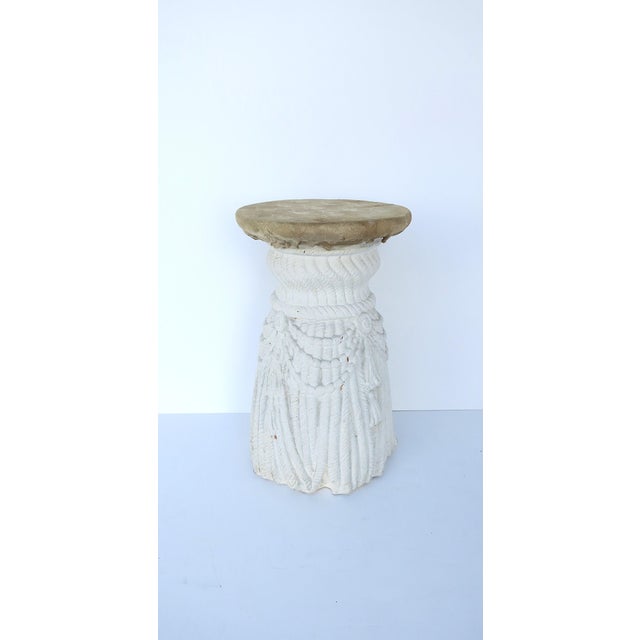 Tassel Plaster Drinks Table, Neoclassical Revival, Trompe L'Oeil, 20th Century For Sale In New York - Image 6 of 14