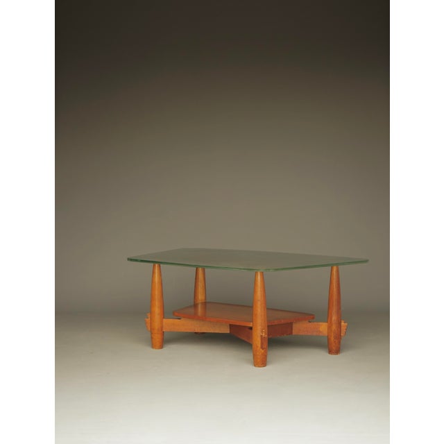 Brown Large Art Deco Coffee Table with Feature Glass Top, 1940s For Sale - Image 8 of 17