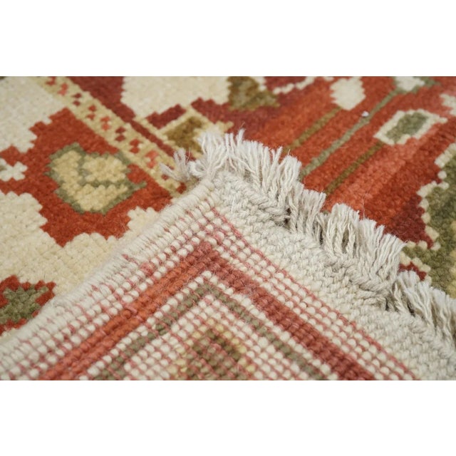 Red Oushak Rug 4'1'' X 6'1'' For Sale - Image 8 of 9
