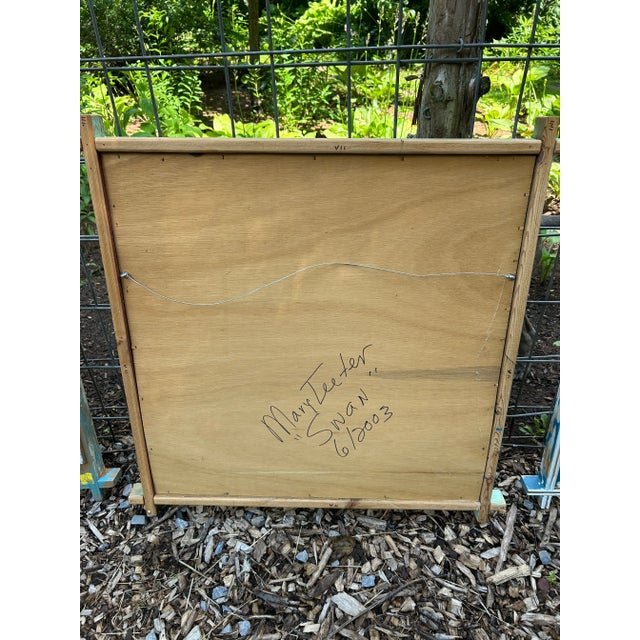 Swan Folk Art With Buttons by Maine Artist Mary Teeter For Sale - Image 9 of 10