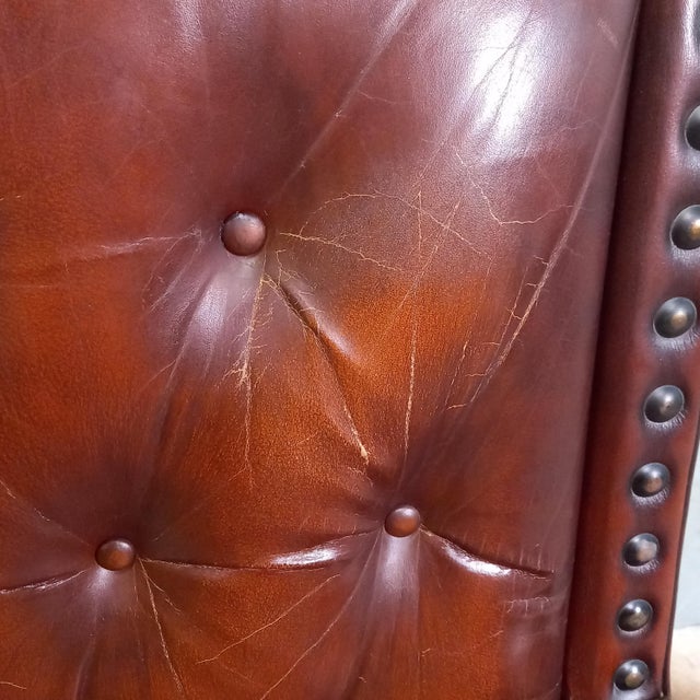 Cowhide Leather Library Armchair, 1960s For Sale - Image 14 of 17