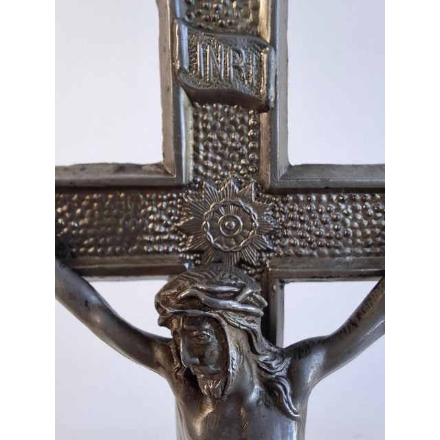Antique Czechoslovak Neo-Gothic Cast Iron Table Crucifix, 1900s For Sale - Image 13 of 18
