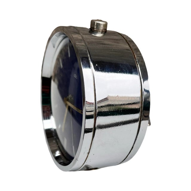 Chrome Prim Chrome Alarm Clock, Vintage Mechanical Clock, Czechoslovakia, 1970s. For Sale - Image 8 of 18