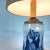 Blue and White English Porcelain Iris Mini Lamp With Grass Cloth Shade For Sale In West Palm - Image 6 of 13