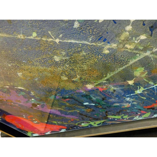 Plastic Sara Conca Abstract Acrylic on Panel "Spring Shower" Hand Signed For Sale - Image 7 of 7