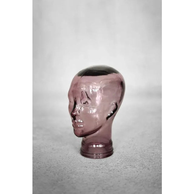 German Mid-Century Modern Pink Glass Head, 1970s For Sale - Image 4 of 8
