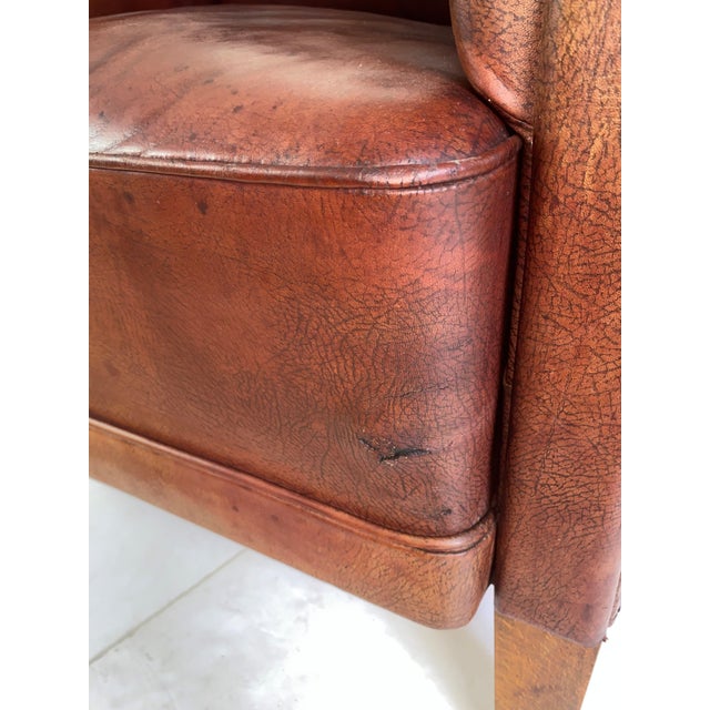 Sofa and Armchairs in Leather Uphostestery, 1920s, Set of 3 For Sale - Image 17 of 18