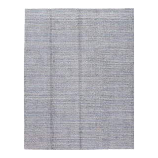 Gray Apadana Modern Bamboo/Silk and Wool Boho Handmade Rug For Sale