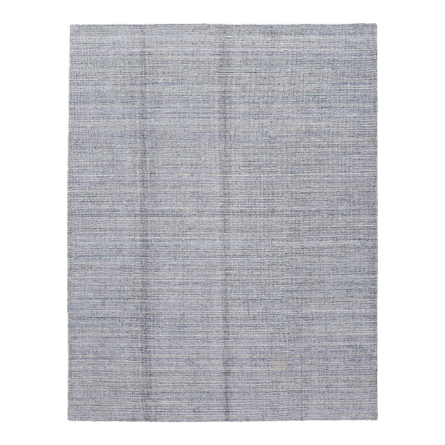 Gray Apadana Modern Bamboo/Silk and Wool Boho Handmade Rug For Sale