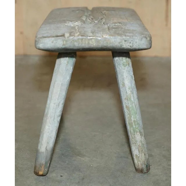 Gold Small Antique Milking Dairy Stool, 1900 For Sale - Image 8 of 11