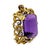 1940s Retro 14k Yellow Gold Large Amethyst & Diamond Pendant Brooch c.1940s For Sale - Image 5 of 8