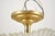 Vintage Art Deco Ribbed Glass Brass Semi Flush Mount Light For Sale - Image 6 of 10