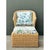 Vintage Woven Rattan Chair and Ottoman in Schumacher “Garden Gate” For Sale - Image 14 of 15