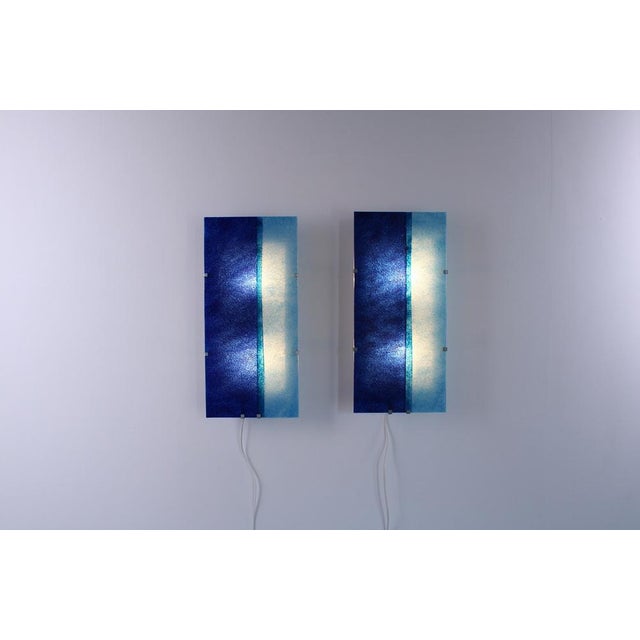 Postmodern Blue Glass Wall Lamps from Ikea, 1990s, Set of 2 For Sale - Image 9 of 18