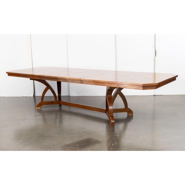 Modern Walnut Octagonal Extending Dining Table For Sale - Image 9 of 17
