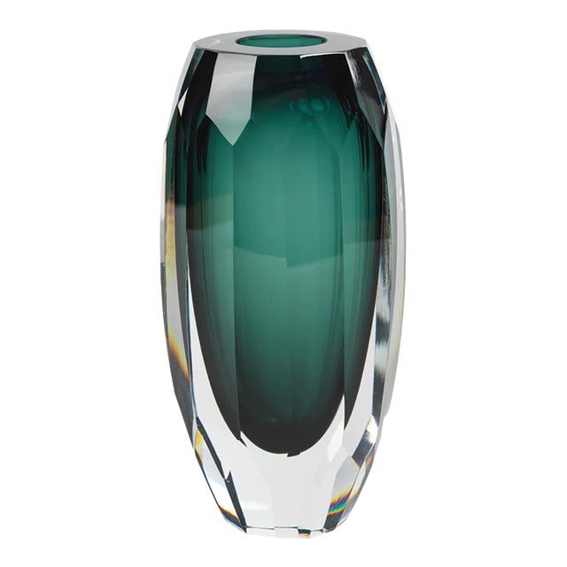 Aman Emerald Cut Glass 10.75" For Sale