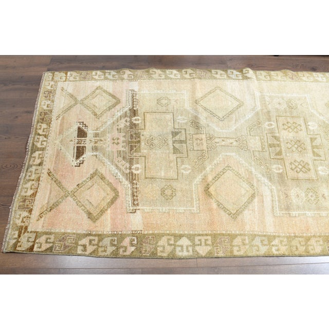 1970s 1970s Vintage Handmade Wool Cotton Turkish Area Rug For Sale - Image 5 of 11