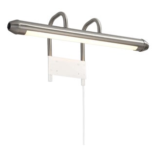 Bradley Bar Wall Light - Satin Nickel Body Steel, Plug-In For Sale